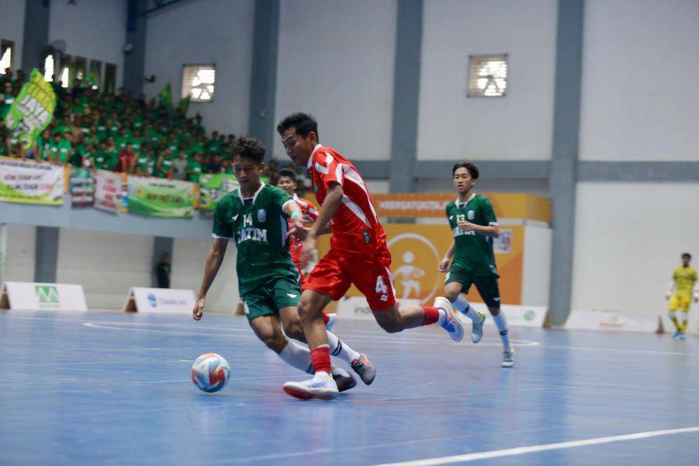 Duel final futsal Kalimantan Timur menghadapi Jawa Timur PON 2024 (dok.media futsal PON)