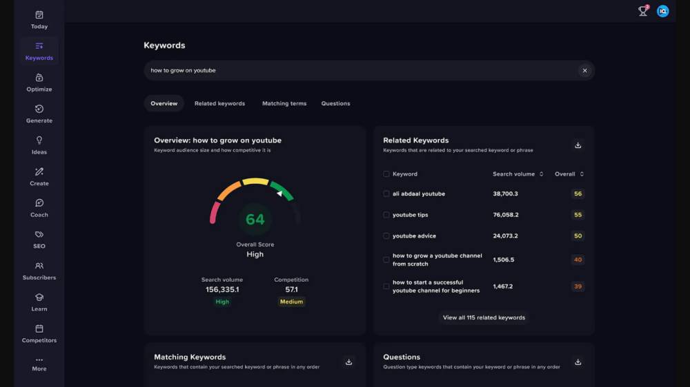 tampilan vidIQ (vidiq.com)