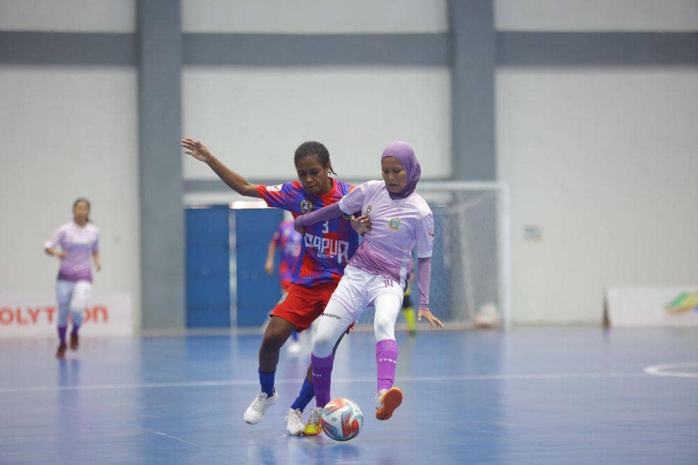 Duel Papua Barat kontra Sumut pada laga perebutan tempat ketiga di Gor Futsal Dispora Sumut, Minggu (8/9/2024)  (Dok.media futsal PON)