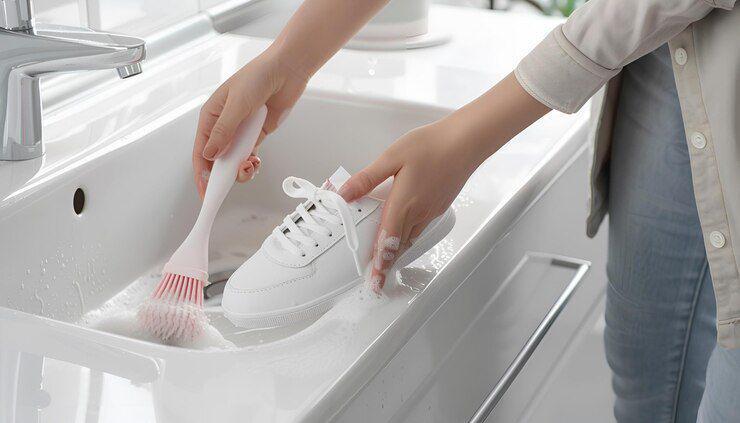Ilustrasi cuci sepatu (freepik.com/tksonique)