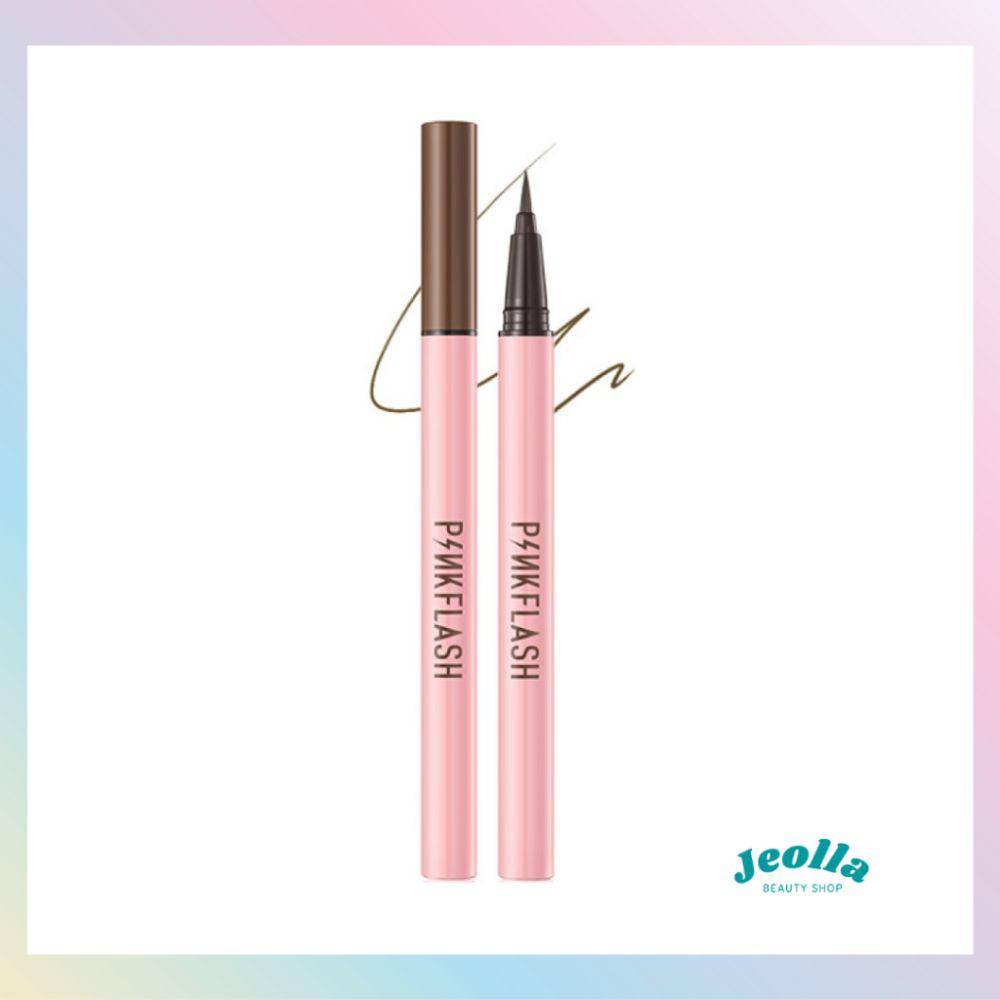 PINKFLASH Liquid Eyeliner High Pigmented Long Lasting Waterproof - Brown B02 (shopee.co.id/Jeolla_Shop)