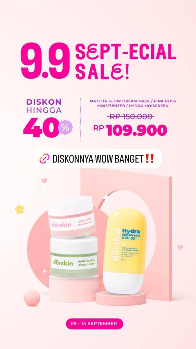 Promo diskon skincare dan makeup 9.9 (instagram.com/stories/dorskin_id)