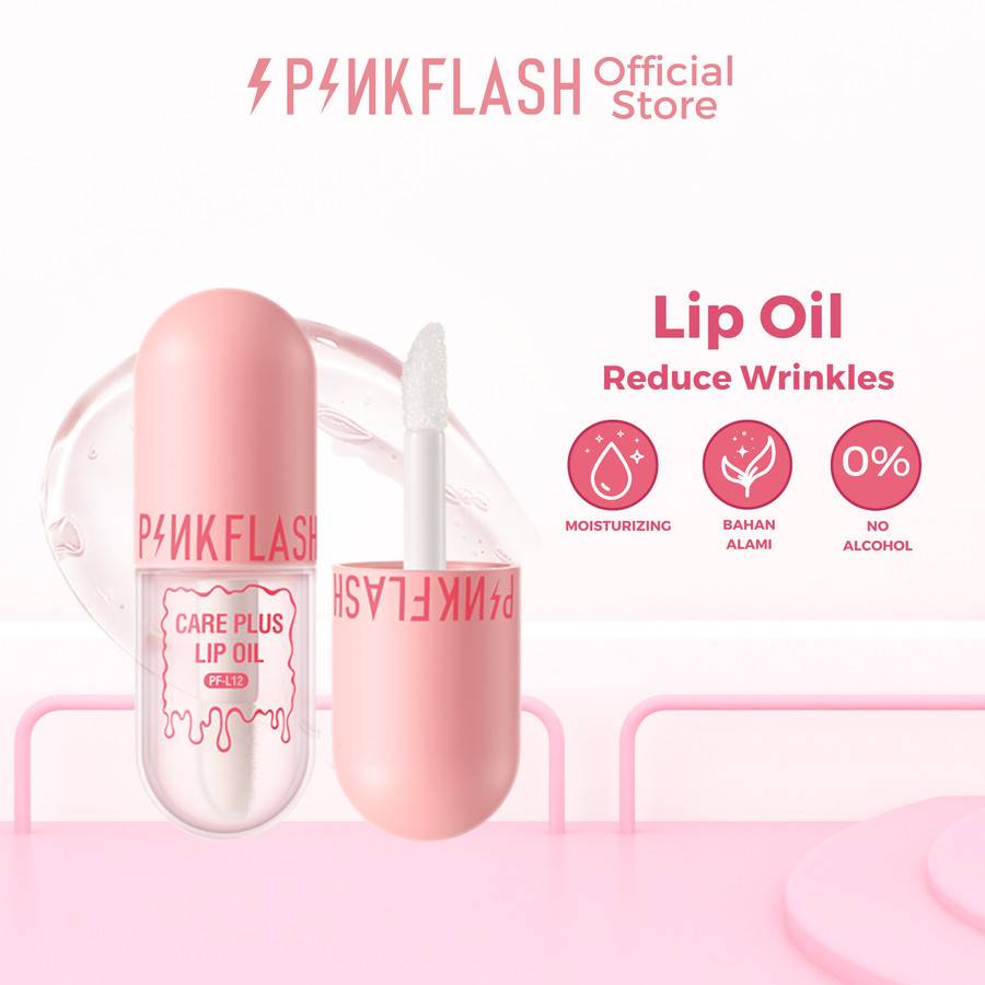 Pinkflash Natural Lip Oil Lip Balm Moisturize Repair Nourishing (tokopedia.com/pinkflashofficialstore)