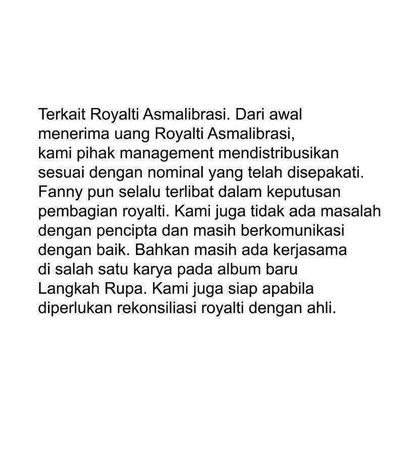 klarifikasi Soegi Bornean (Instagram.com/soegiborneanmusik)
