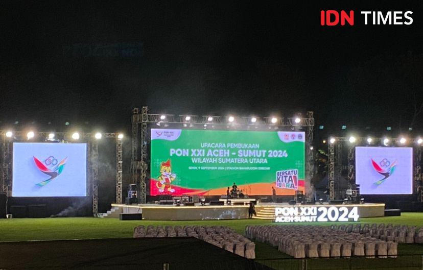 Detik-detik Pembukaan PON 2024 di Stadion Pakam Masih Sepi