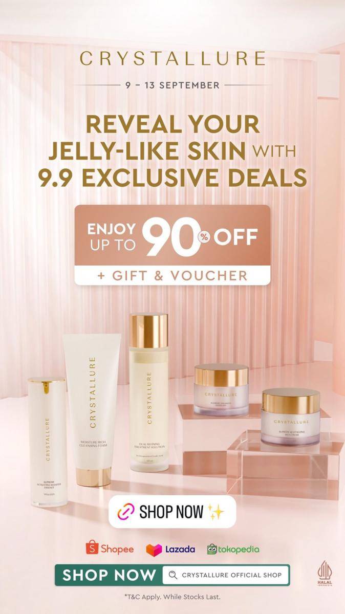 Promo diskon skincare dan makeup 9.9 (instagram.com/stories/crystallurebeauty)