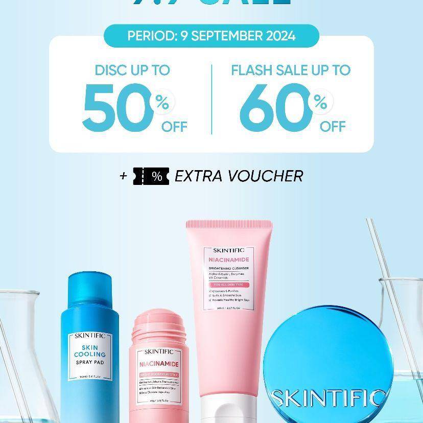 Promo diskon skincare dan makeup 9.9 (instagram.com/stories/skintificid)