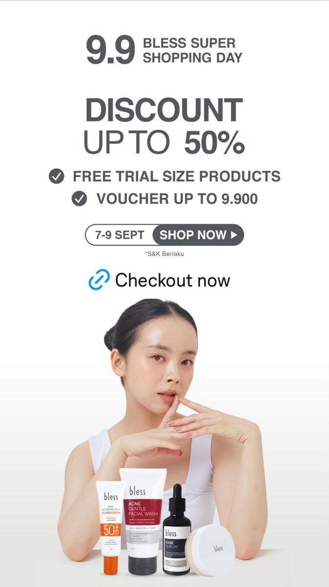 Promo diskon skincare dan makeup 9.9 (instagram.com/stories/bless.cosmetics)