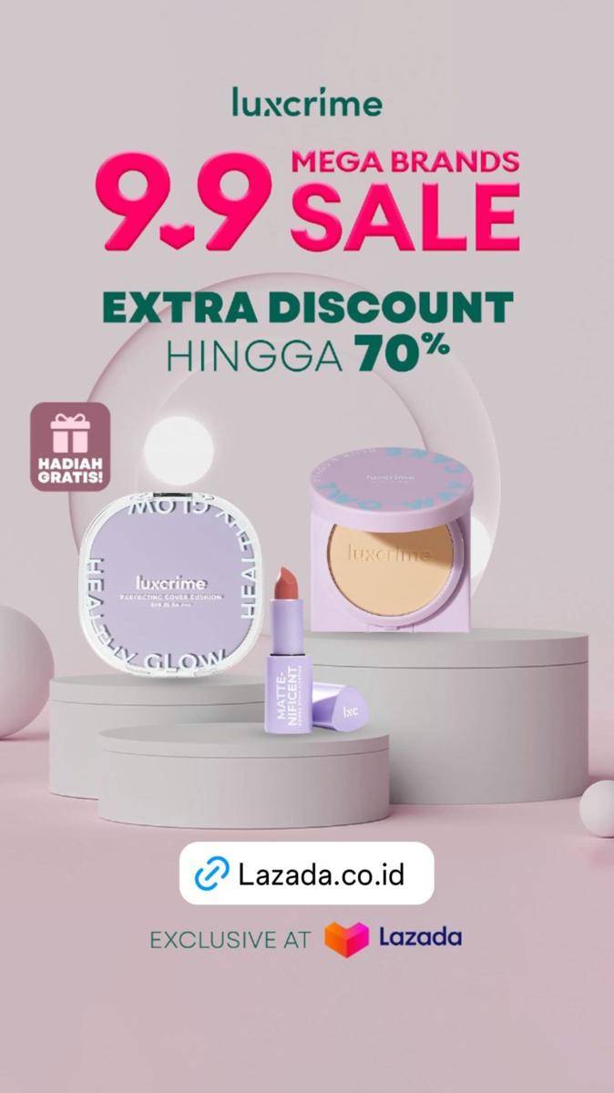 Promo diskon skincare dan makeup 9.9 (instagram.com/stories/luxcrime_id)