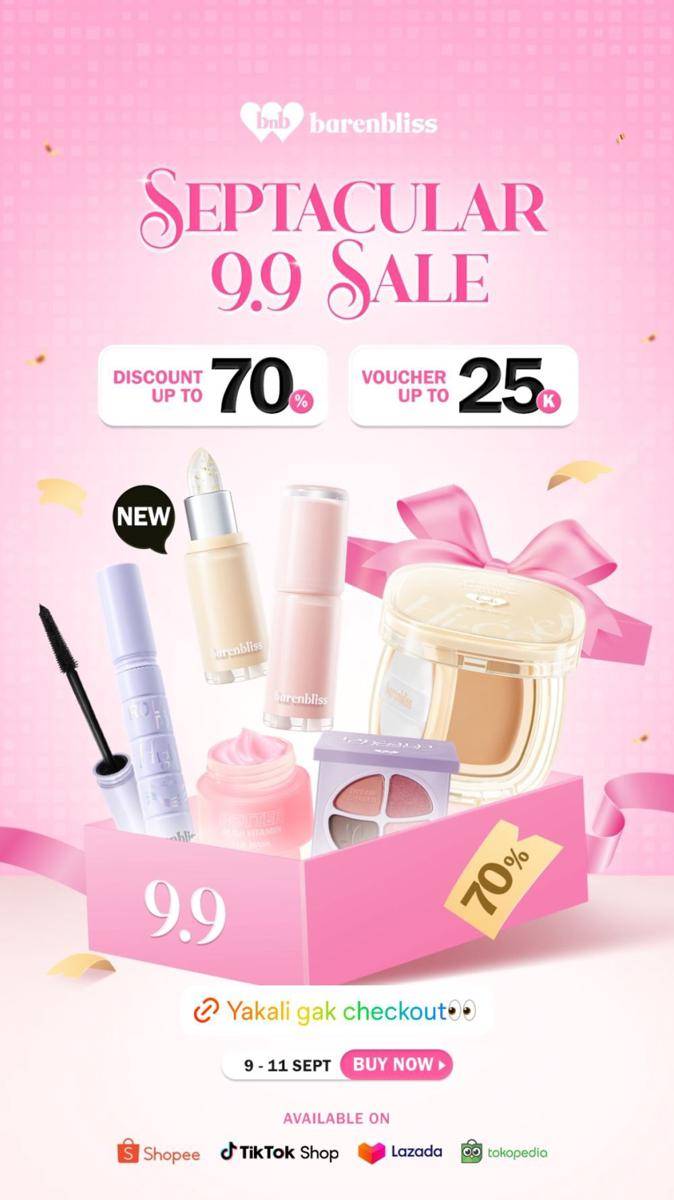 Promo diskon skincare dan makeup 9.9 (instagram.com/stories/barenbliss_id)