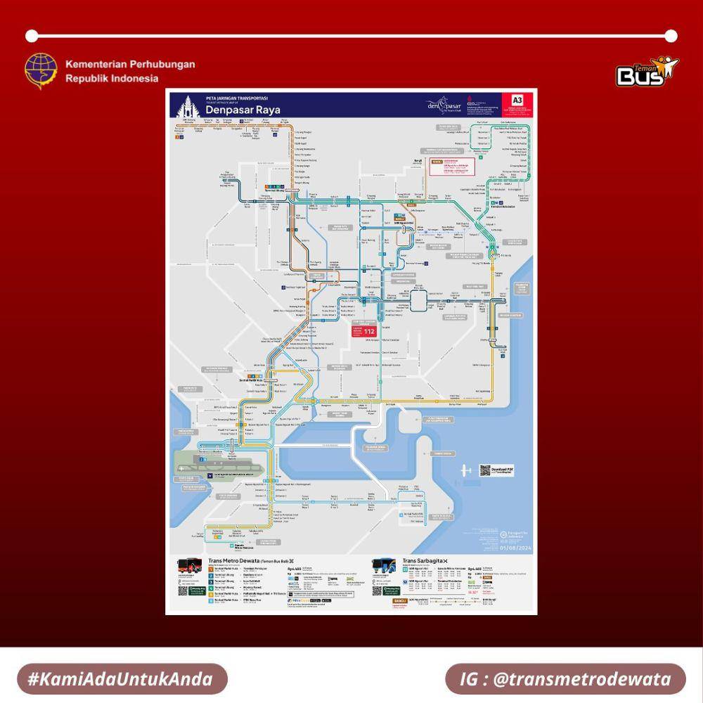 tampilan koridor dan rute yang bisa dilihat lewat aplikasi Mitra Darat (instagram.com/transmetrodewata)