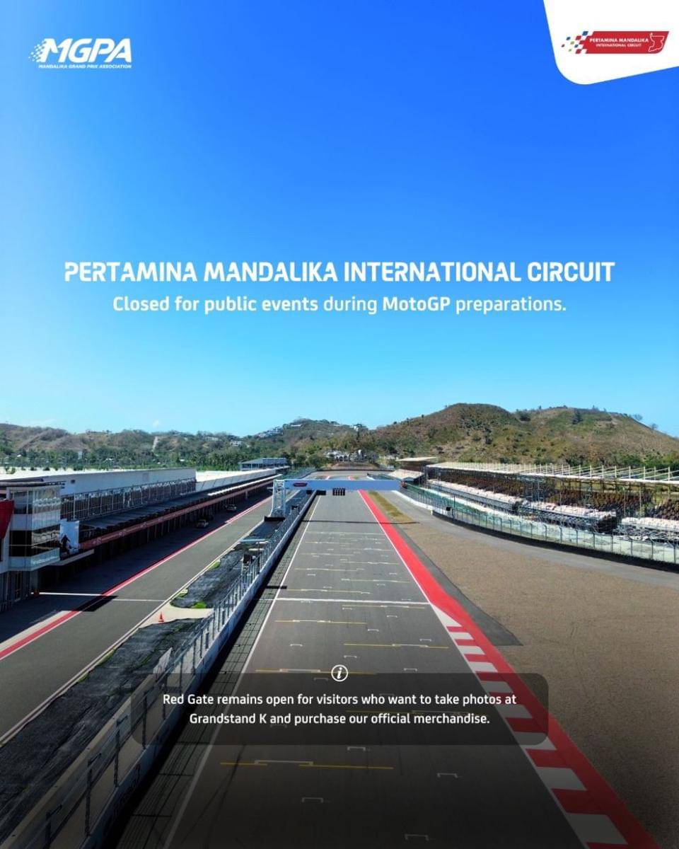 Penutupan sementara Sirkuit Mandalika dalam rangka persiapan MotoGP Mandalika 2024. (dok. ITDC)