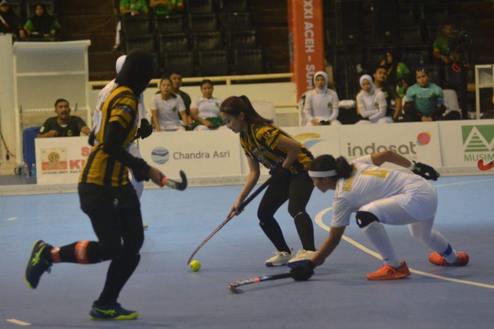 Pertandingan tim hockey putri Jateng di PON Aceh-Sumut 2024. (dok. KONI Jateng)
