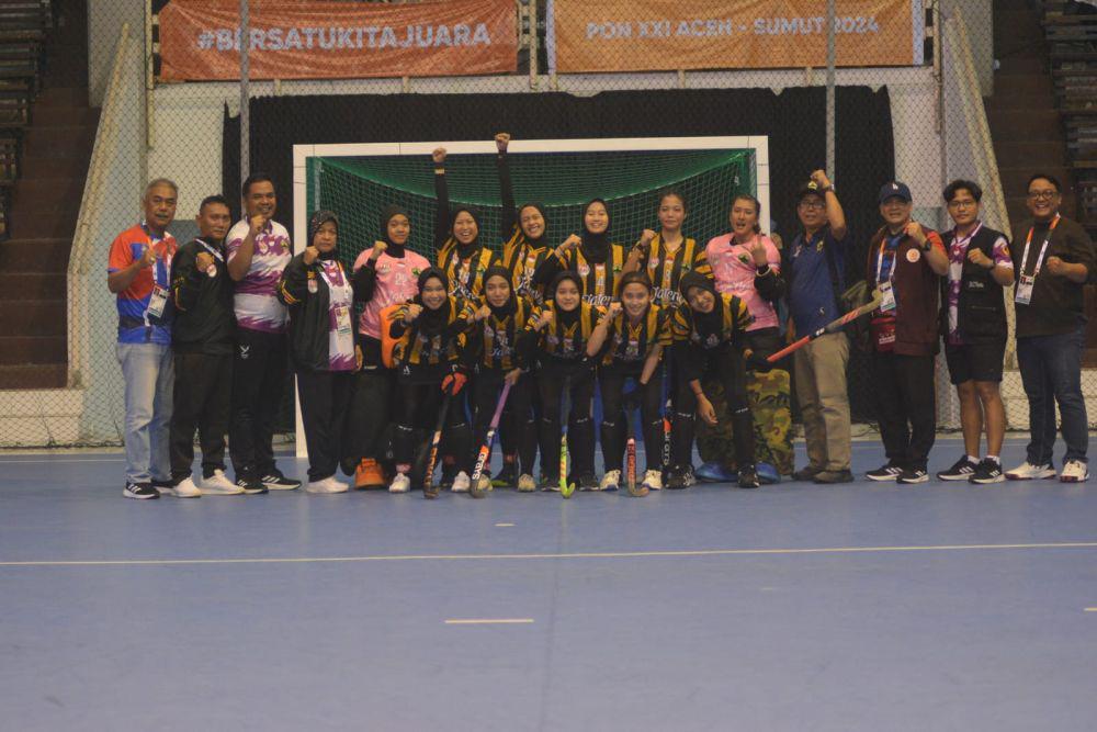 Pertandingan tim hockey putri Jateng di PON Aceh-Sumut 2024. (dok. KONI Jateng)