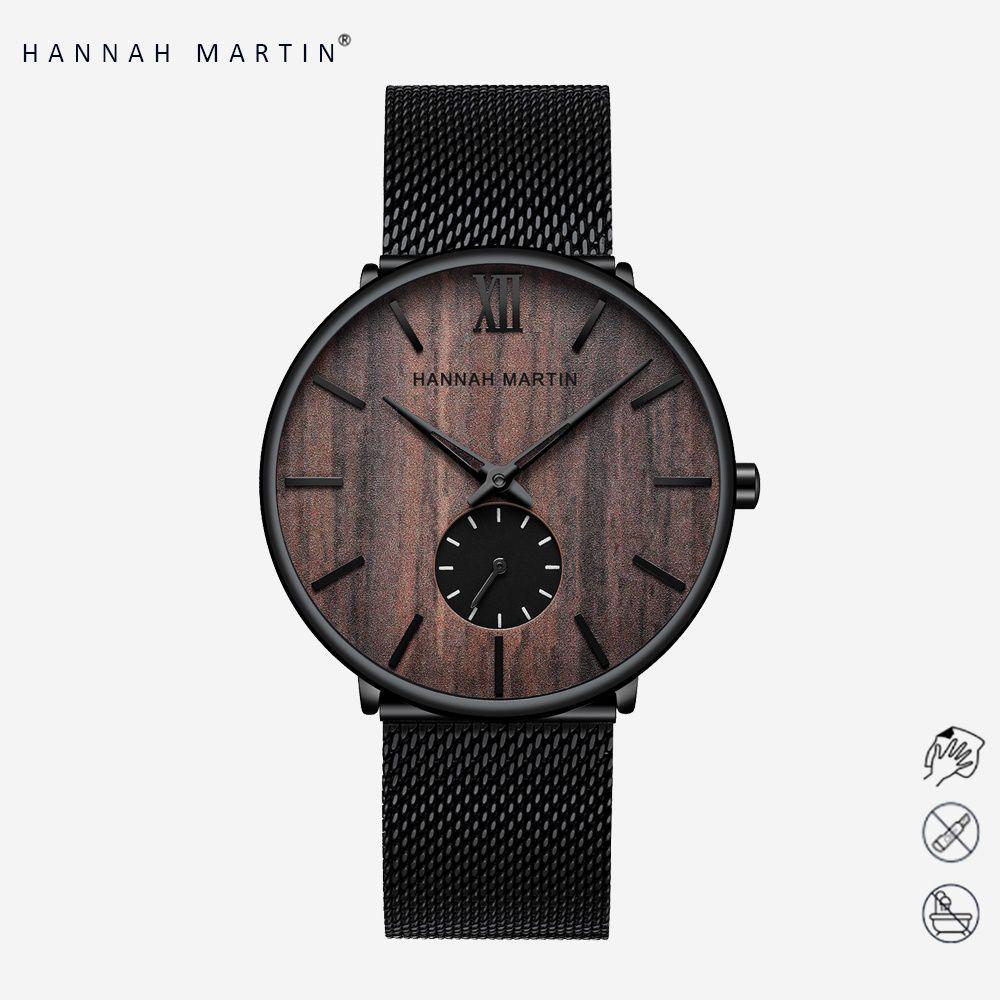 HANNAH MARTIN Kayu Arloji Cowok Quartz Men Watch 1002-2 (shopee.com/HANNAH MARTIN Official Store)