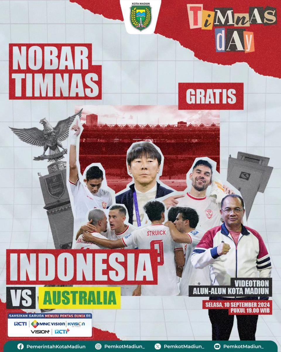 Nobar Timnas Indonesia di Kota Madiun. (instagram.com/pemkotmadiun_)