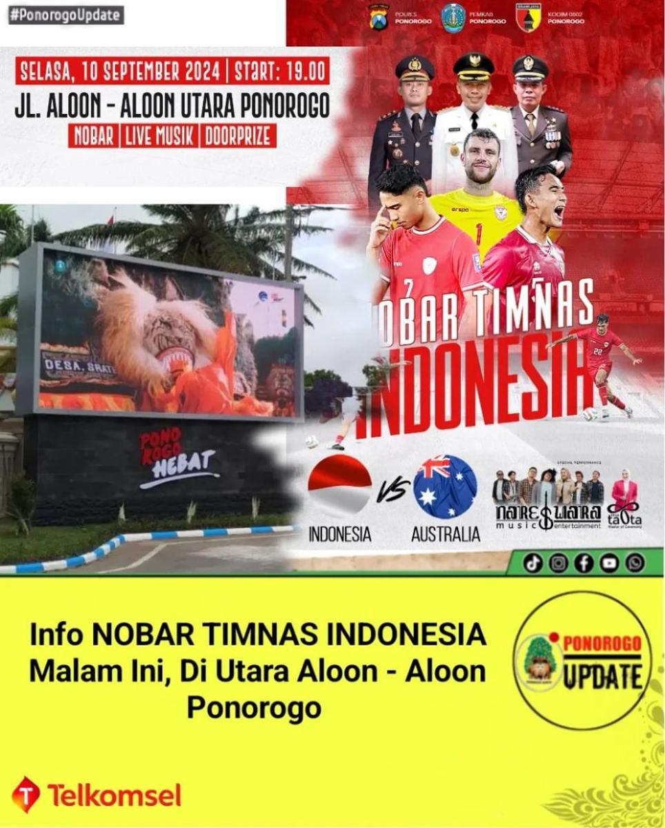 Nobar Timnas Indonesia di Ponorogo. (instagram.com/ponorogo.update)