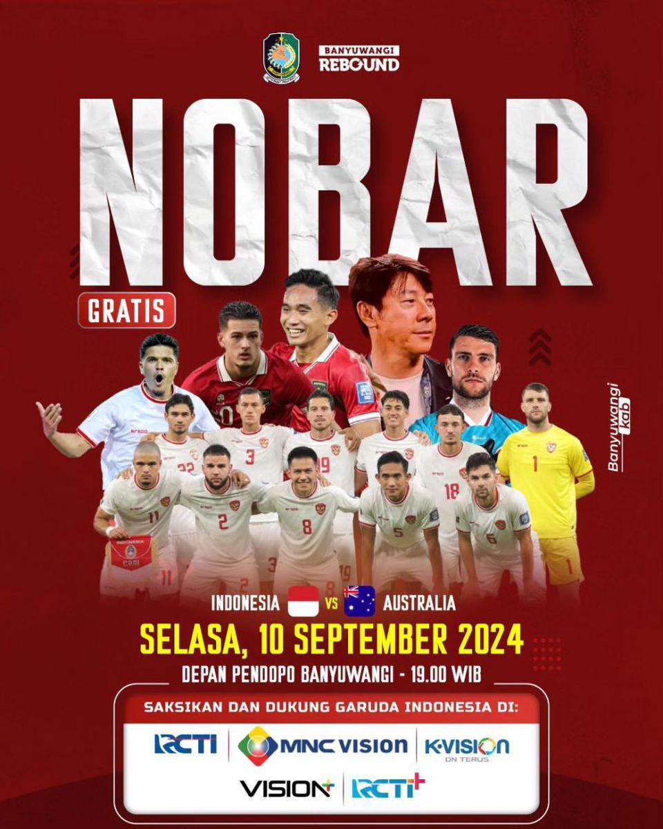 Nobar Timnas Indonesia di Banyuwangi. (instagram.com/banyuwangi_hitss)