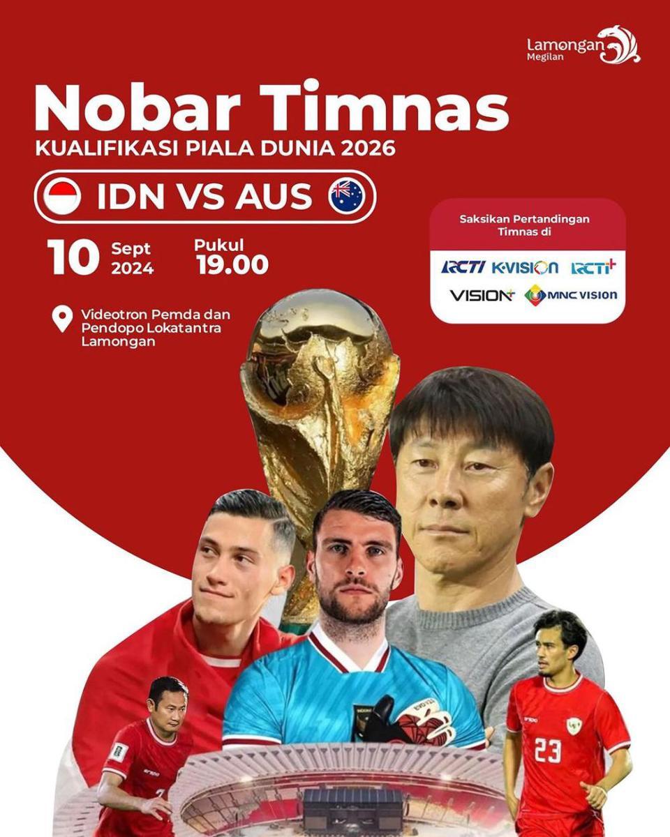 Nobar Timnas Indonesia di Lamongan. (instagram.com/yuhronur_yes)