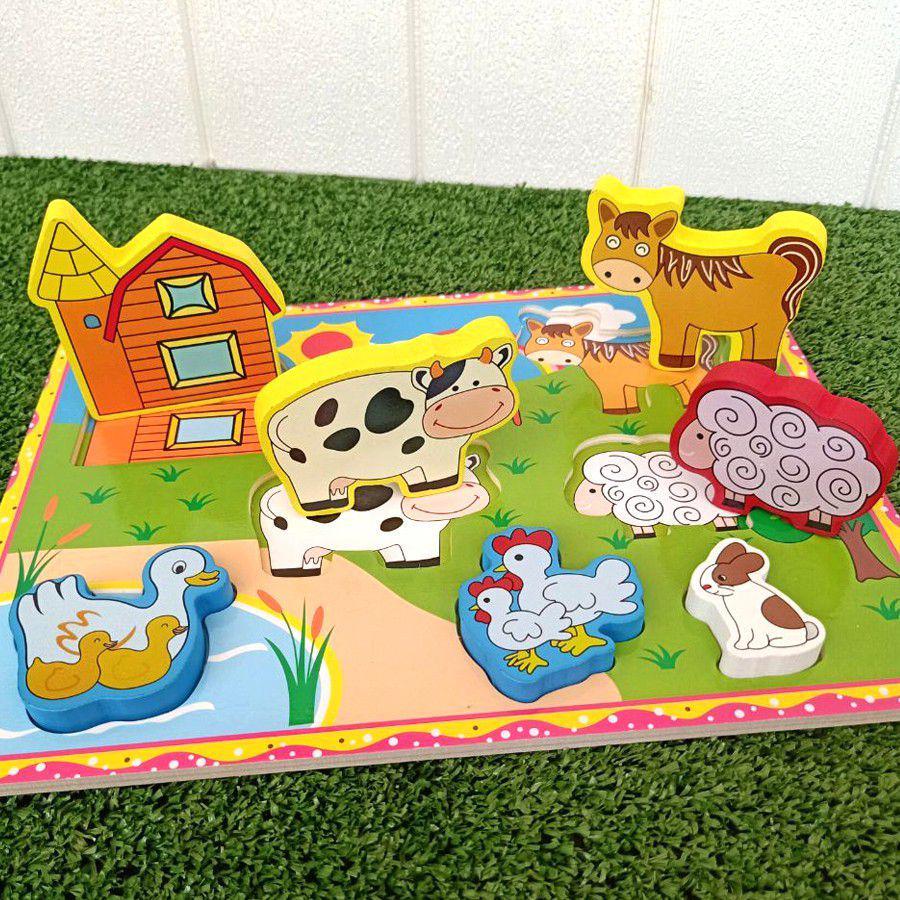Puzzle Kayu Hewan Hutan (shopee.co.id/HappyBunnyBooks Official Shop)
