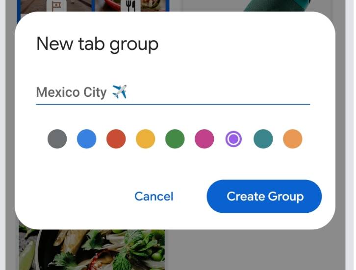 Chrome juga akan memberikan keleluasaan pengguna untuk melabeli grup tab (dok. Google)
