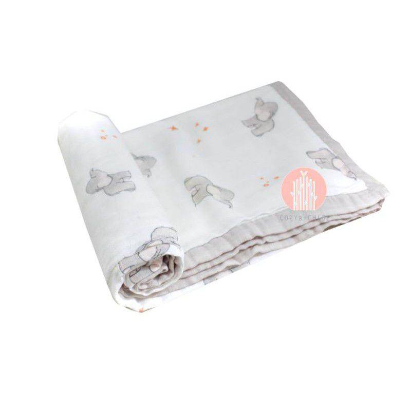 Cozy by Chloe Muslin Blanket Bamboo - Elephant (shopee.co.id/Cozy by Chloe Official Shop)