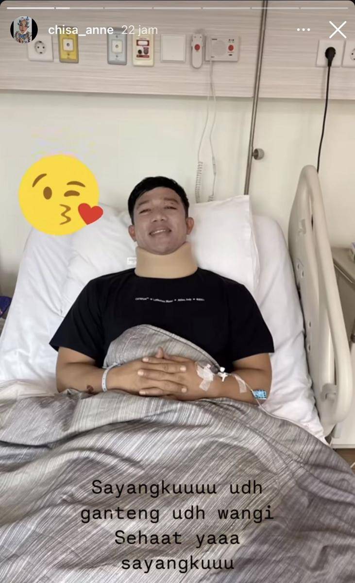 potret kondisi terkini Ruri Repvblik usai alami kecelakaan tunggal di Ciamis (Instagram.com/chisa_anne)