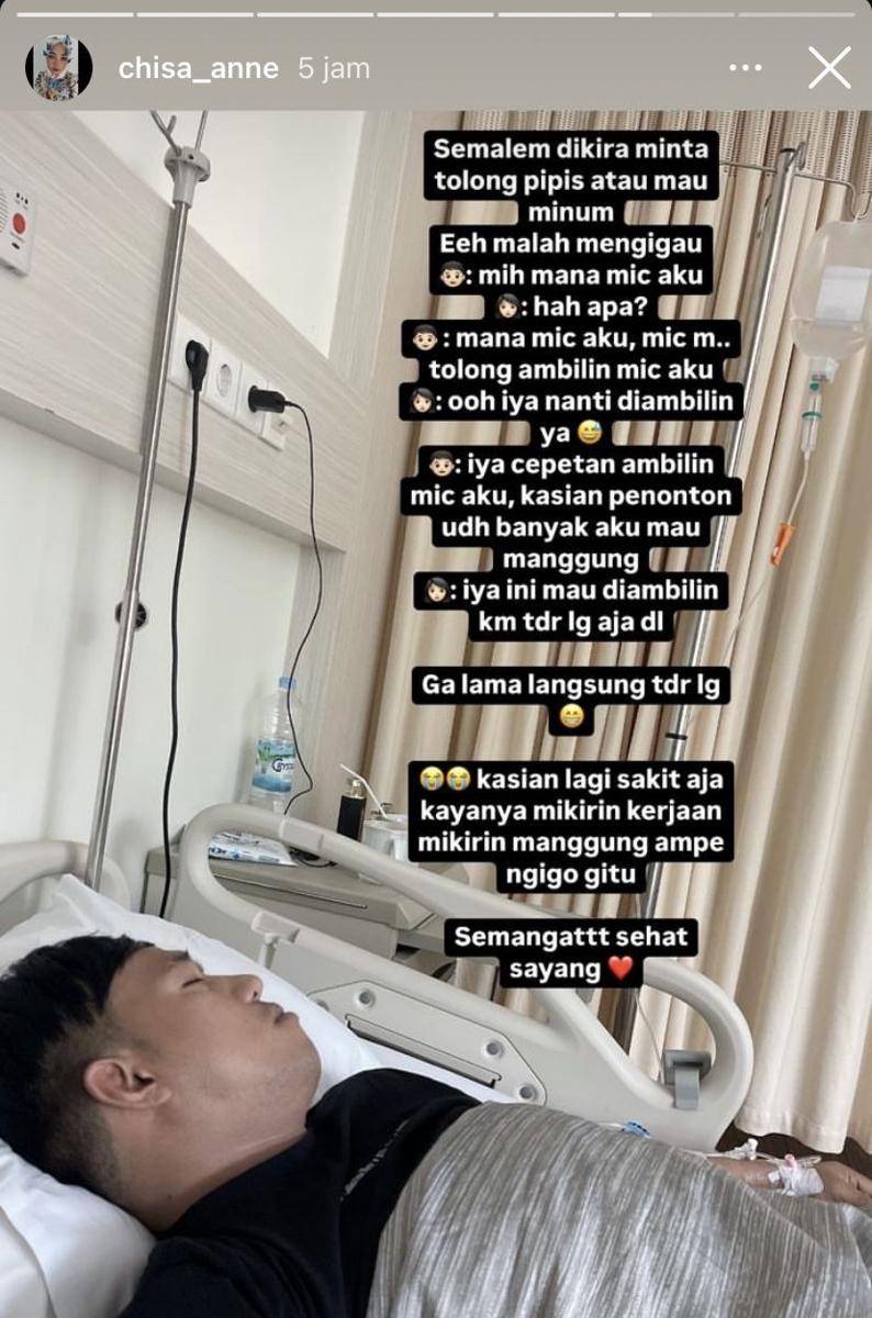potret kondisi terkini Ruri Repvblik usai alami kecelakaan tunggal di Ciamis (Instagram.com/chisa_anne)
