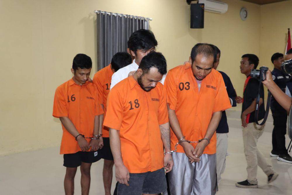 Polres Pringsewu meringkus 4 napi Rutan Kelas II B Kota Agung melakukan penipuan dan penggelapan ditangkap. (Dok. Polres Pringsewu).