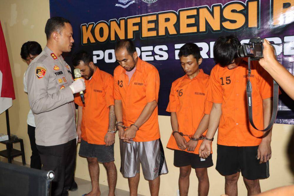 Polres Pringsewu meringkus 4 napi Rutan Kelas II B Kota Agung melakukan penipuan dan penggelapan ditangkap. (Dok. Polres Pringsewu).