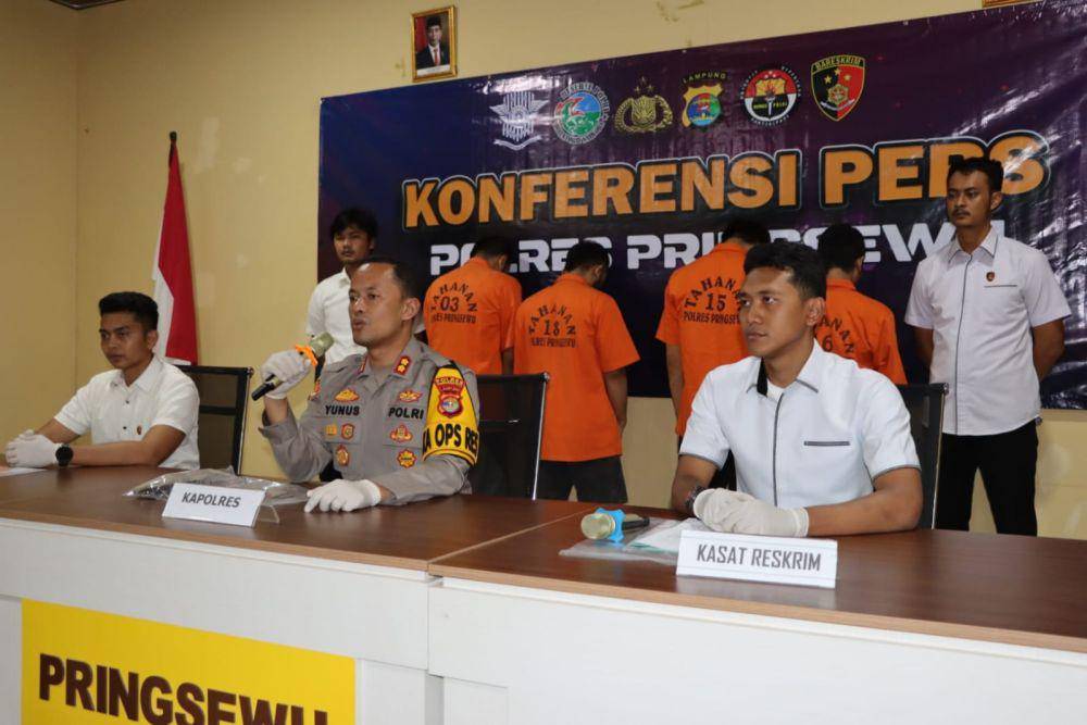 Polres Pringsewu meringkus 4 napi Rutan Kelas II B Kota Agung melakukan penipuan dan penggelapan ditangkap. (Dok. Polres Pringsewu).