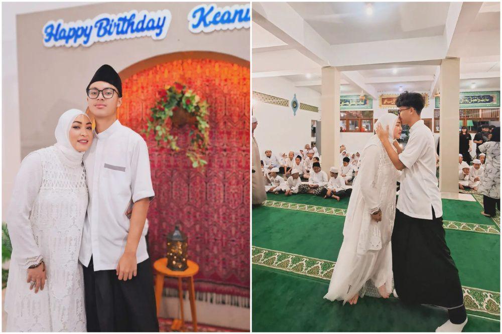 7 Potret Ulang Tahun Ke-15 Keanu Massaid, Mengadakan Pengajian!