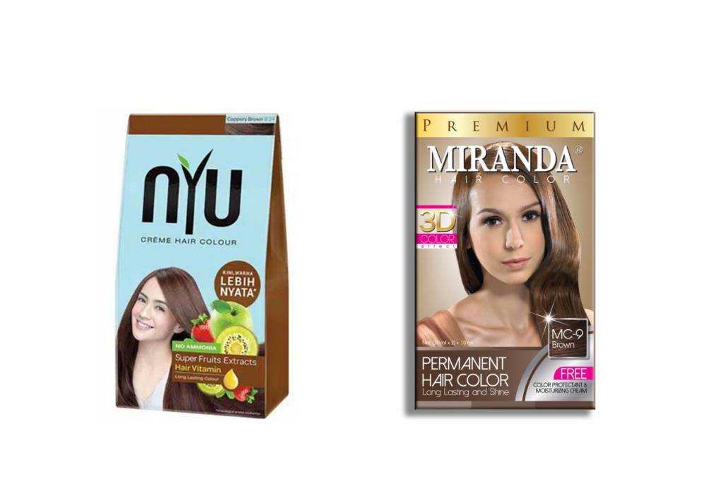 kolase produk pewarna rambut cokelat (dok. NYU | dok. Miranda)