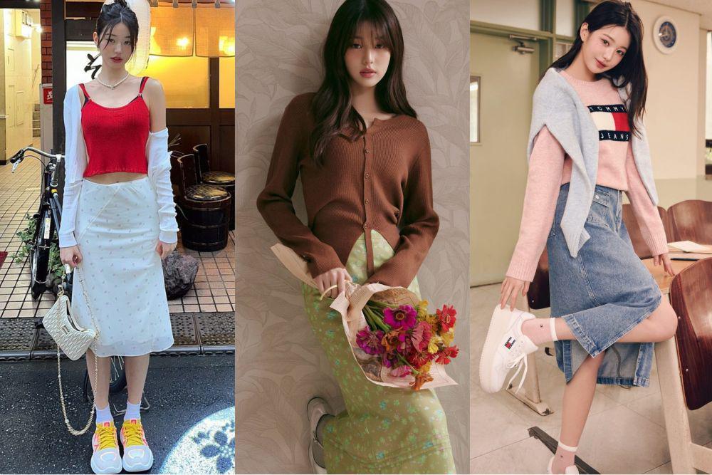8 Ide Outfit Feminin Pakai Long Skirt ala Wonyoung IVE, Charming!