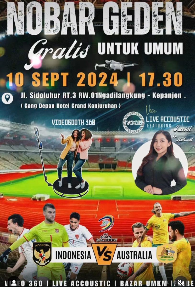 Nobar Timnas Indonesia di Kabupaten Malang. (instagram.com/rt03rw01.ngadilangkung)