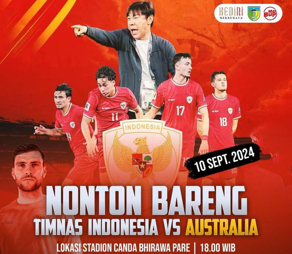 Nobar Timnas Indonesia di Kediri. (instagram.com/dhitopramono)