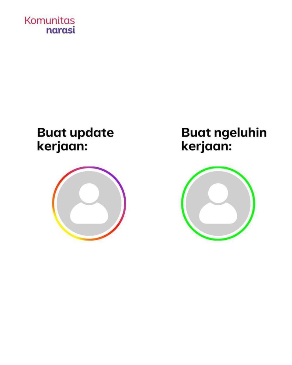 Meme instastory untuk followers vs close friends (instagram.com/komunitasnarasi)