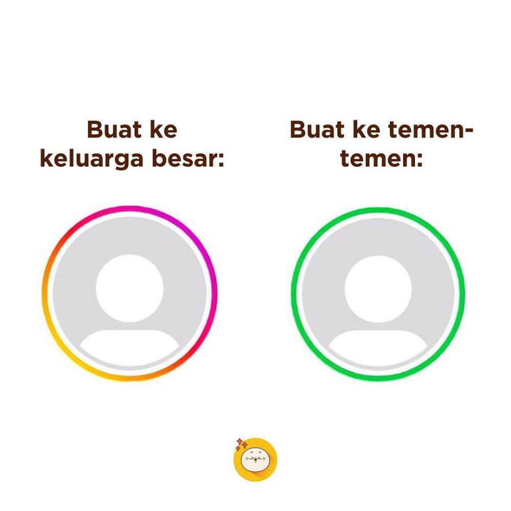 Meme instastory untuk followers vs close friends (instagram.com/dagelan)