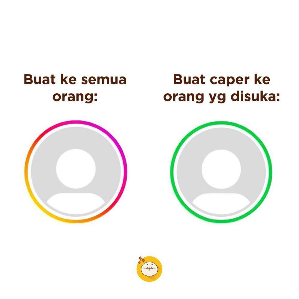 Meme instastory untuk followers vs close friends (instagram.com/dagelan)