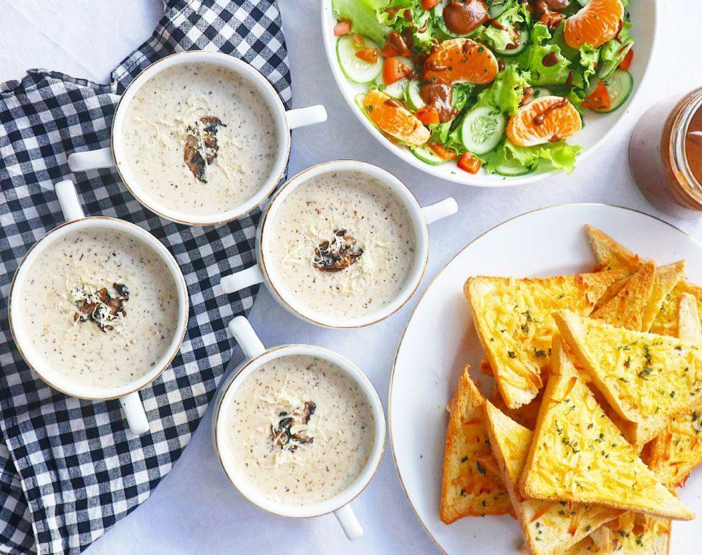 Resep Cream Soup Jamur Keju, Sarapan yang Comfort Food