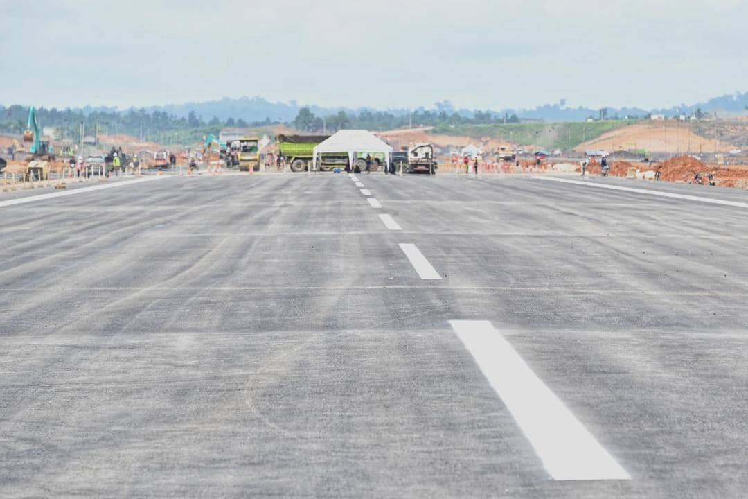 Progres pembangunan Bandara IKN.