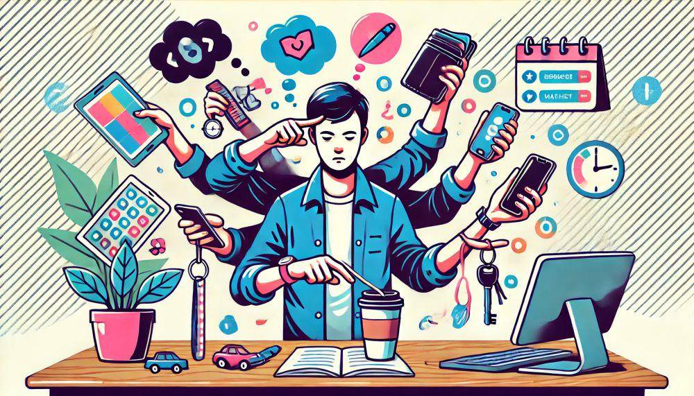 Ilustrasi otak multitasking. (gambar dibuat oleh AI)