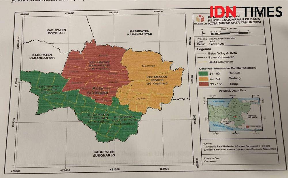 Bawaslu petakan kerawanan Pilkada Solo 2024. (IDN Times/Larasati Rey)