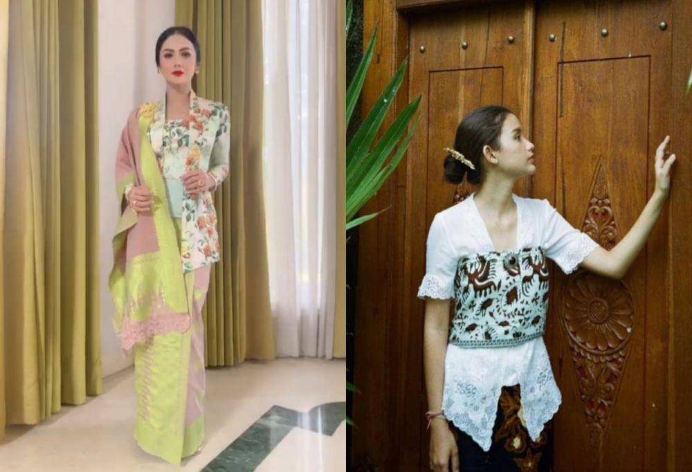 adu gaya kebaya Krisdayanti vs. Sarah Menzel (instagram.com/krisdayantilemos | instagram.com/ssarah_menzel)