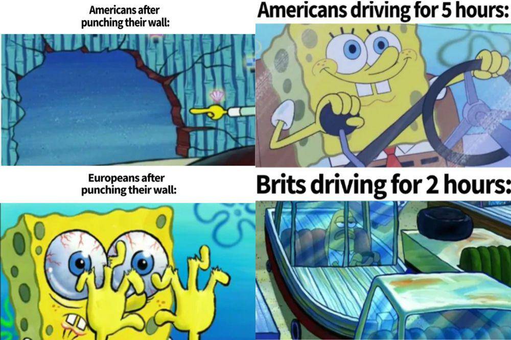 kolase meme SpongeBob perbandingan Amerika Serikat dan negara Eropa (reddit.com/SkylandersKirby I reddit.com/SkylandersKirby)
