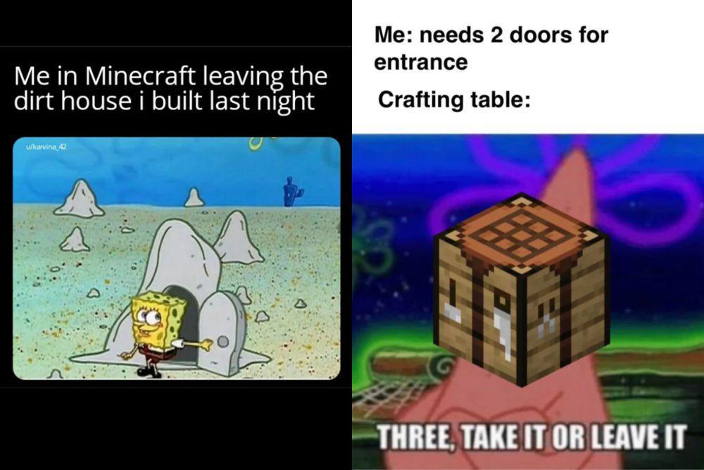 8 Meme SpongeBob tentang Game Minecraft