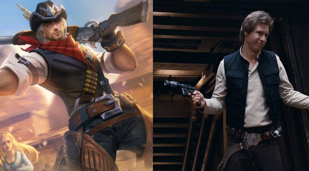 Clint dan Han Solo (dok. Moonton/Mobile Legends: Bang Bang | dok. Lucasfilm Ltd./Star Wars: Episode IV - A New Hope)