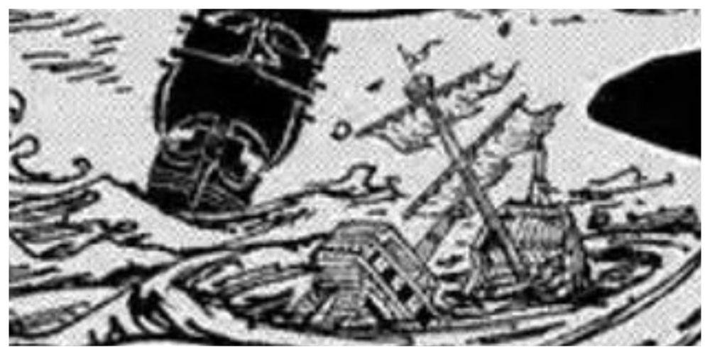 cuplikan Kapal Hinokizu di manga One Piece (dok. Eiichiro Oda, Toei Animation/One Piece)