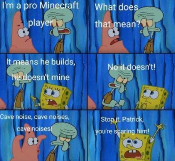 meme SpongeBob tentang Minecraft (reddit.com/PHNXCreepsYT)
