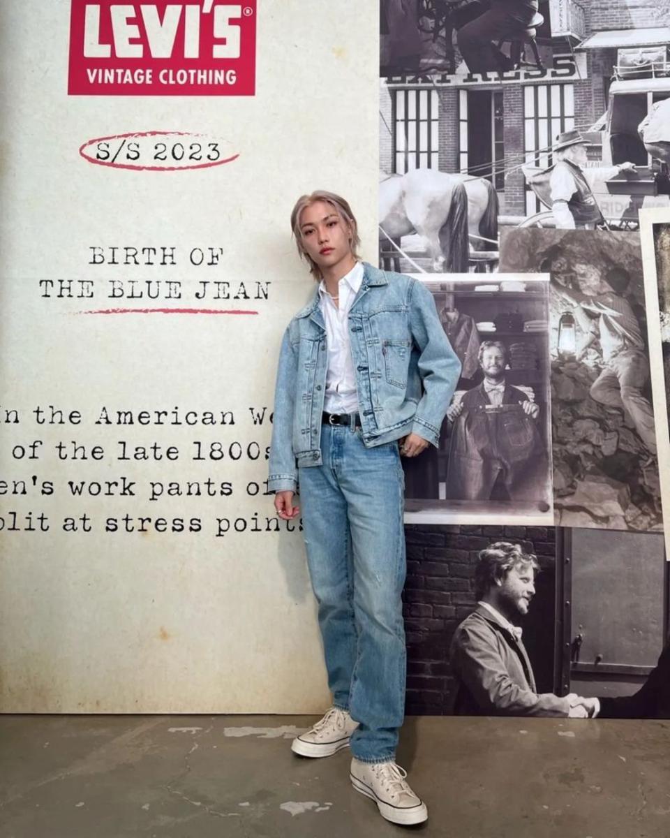 outfit denim ala Felix Stray Kids (instagram.com/realstraykids)